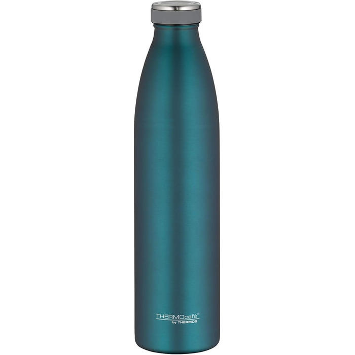 Термокава THERMOcafé TC Bottle (1,0 л) – термоізольована фляга з нержавіючої сталі, для школи, подорожей та офісу, колір: бірюзовий