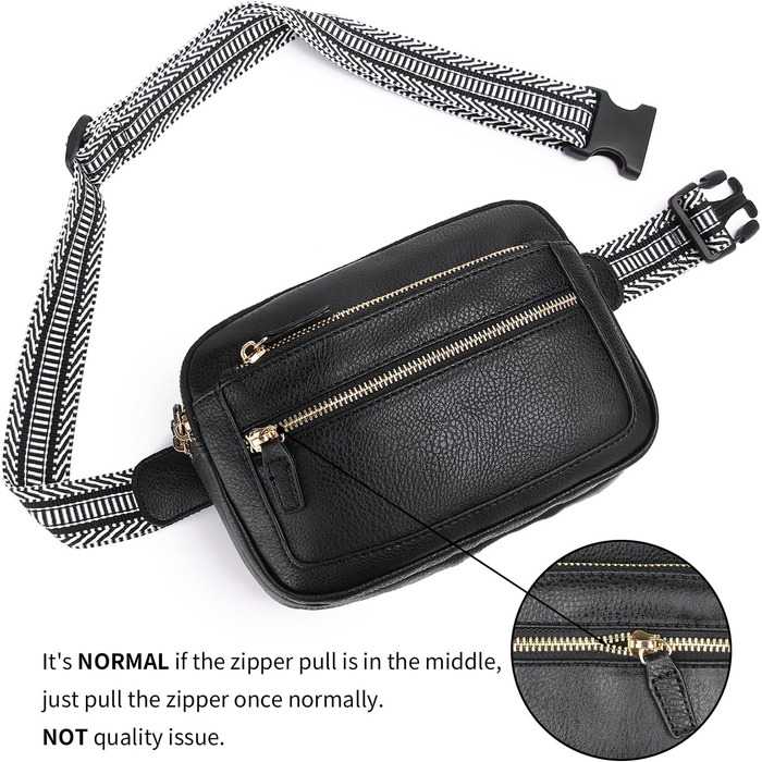 Чоловіча та жіноча поясна сумка з шкіри, універсальна, на пояс/через плече, чорна, 9#