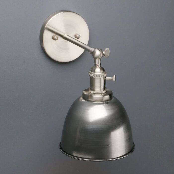 Phansthy 2-Piece Wall Light with Metal Shade Wall Lamp Industrial Design, Interior Vintage Loft Wall Lamp E27 max. 40W for Living Room Bedroom Office Kitchen Hallway (White) (Clear Lacquer)