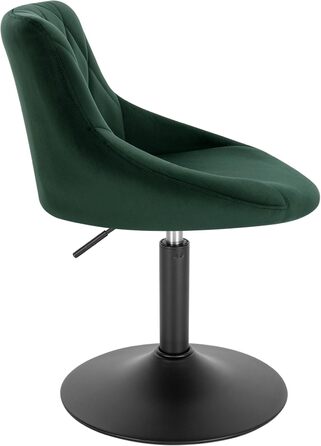 WOLTU Adjustable Velvet Bar Stool with Backrest - Swivel, Dark Green - Set of 2