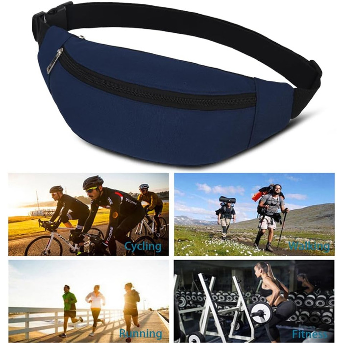 Поясна сумка на пояс для чоловіків та жінок, спортивна, на стегнах, для подорожей, прогулянок з собакою, Outdoor (Блакитна)