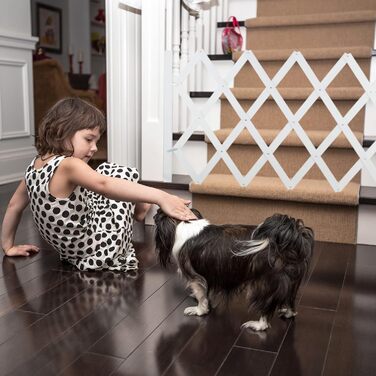 Захисне ворота для собак Relaxdays, висувні до 108,5 см, висота 47,5-60 см, білий, для захисту сходів та дверей