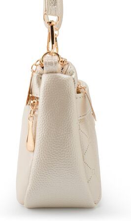 Сумка жіноча через плече маленька елегантна з тисненим візерунком, шкіряна PU, біла перлина