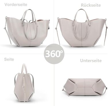 Велика жіноча сумка-шопер TIAASTAP з екошкіри, елегантна сумка на плече для університету, покупок, подорожей (Сіра)