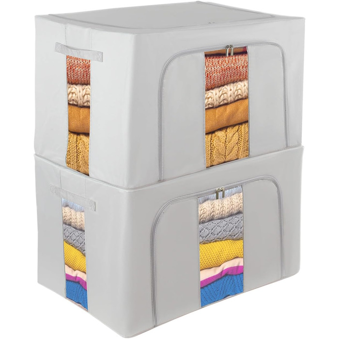 Органайзер для зберігання постільної білизни та одягу Womanht - 2 шт. (24L, сірий)