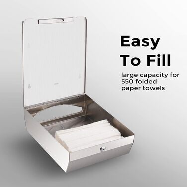 Multifold Paper Towel Dispenser Wall Mount - Multifold Trifold Paper Towel Dispenser, Large Capacity Stainless Steel Tissue Holder, Suitable for Bathrooms and Public Places
