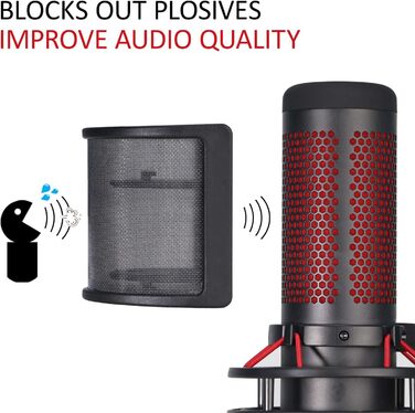 Кріплення для мікрофона HyperX QuadCast/S/ProCast – Ротаційне, з адаптером 3/8' - 5/8', від YOUSHARES (з поп-фільтром)