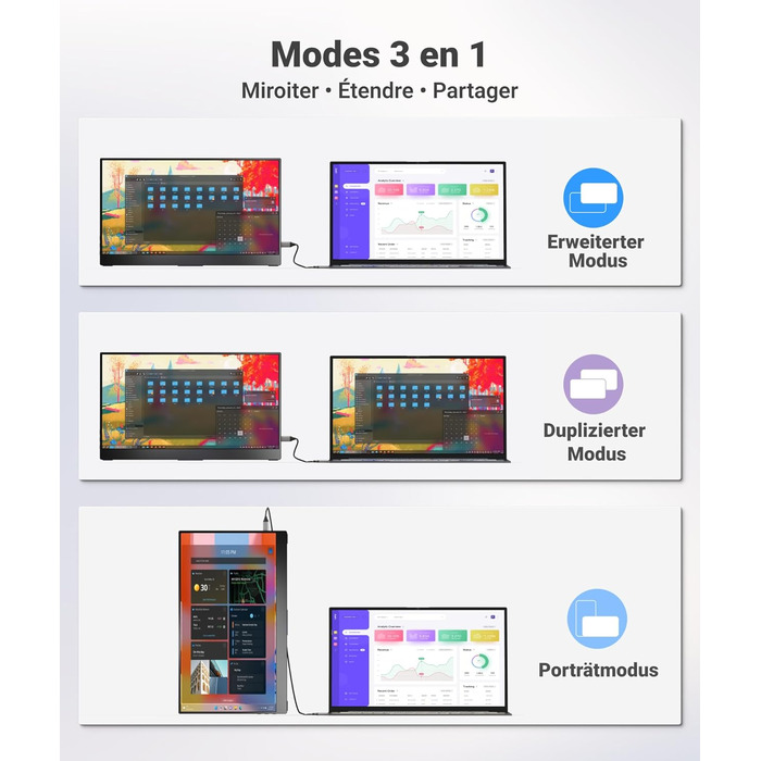 Портативний монітор Ingnok 15.6 дюймів, FHD 1080P IPS з підставкою, для ноутбука, ПК, Mac, PS3/4/5/X-box, USB-C & HDMI, 15.6 (підставка)