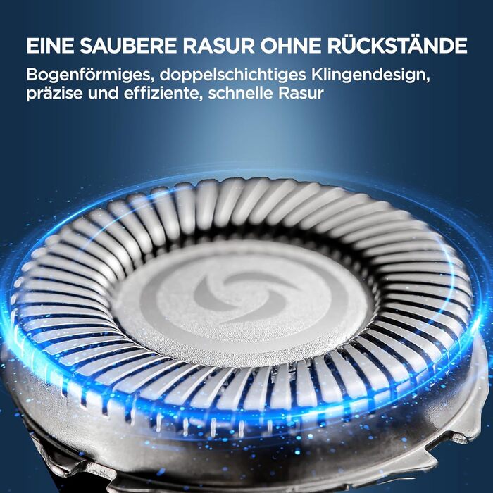 Електричний гострозуб чоловічий 3D гострозуб з магнітними лезами, IPX7, для сухого та вологого гоління, з блокуванням для подорожей (блакитний)