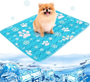 Килимок охолоджуючий для собак NIBESSER 2XL (150x100 см) - блакитна лапка, самоохолоджуючий, для дому, в авто