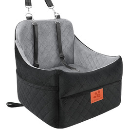 Автокрісло для собак GL GLENSLAVE для маленьких та середніх порід, з товстим шаром підкладки до 16 кг, знімний, пральний, чорний/коричневий/сірий