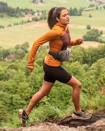 WATERFLY Поясна сумка на пояс для чоловіків та жінок з тримачем для пляшки: спортивна, стильна, для бігу, прогулянок, з собакою, подорожей, велосипеда (сіра)