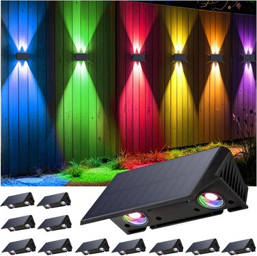 Сонячні бра для зовнішнього освітлення IIRARA з 4 LED, IP67, для саду, балкону, тераси, сходинок, тепле біле світло (4 шт.)