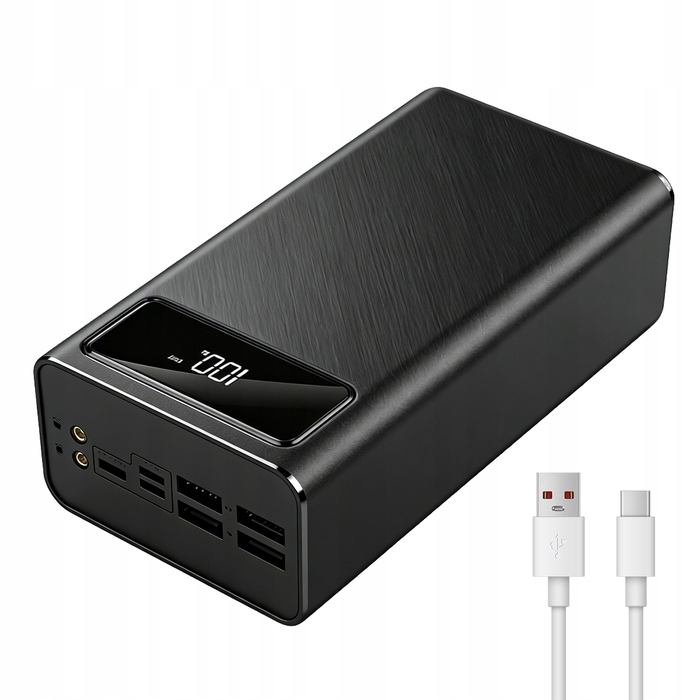 Потужний павербанк 50000 мАг, 4xUSB, USB-C, швидка зарядка (кабелі в комплекті)