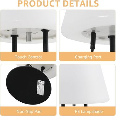 MALUX Акумуляторна настільна лампа LED, водонепроникна IP44, портативна, з димуванням та USB-C зарядкою (Конус)