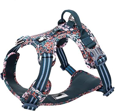 Шлейка для собак Truelove No-Pull TLH5655 M Navy Blazer, бавовняна, дихаюча, світловідбиваюча, регульована