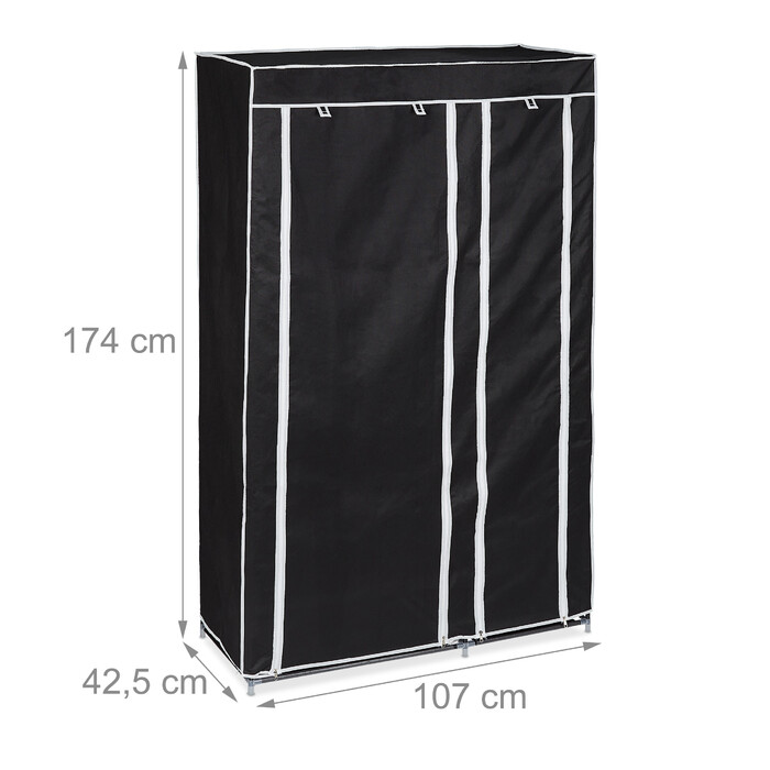 Large Fabric Storage Closet with Hanging Rod