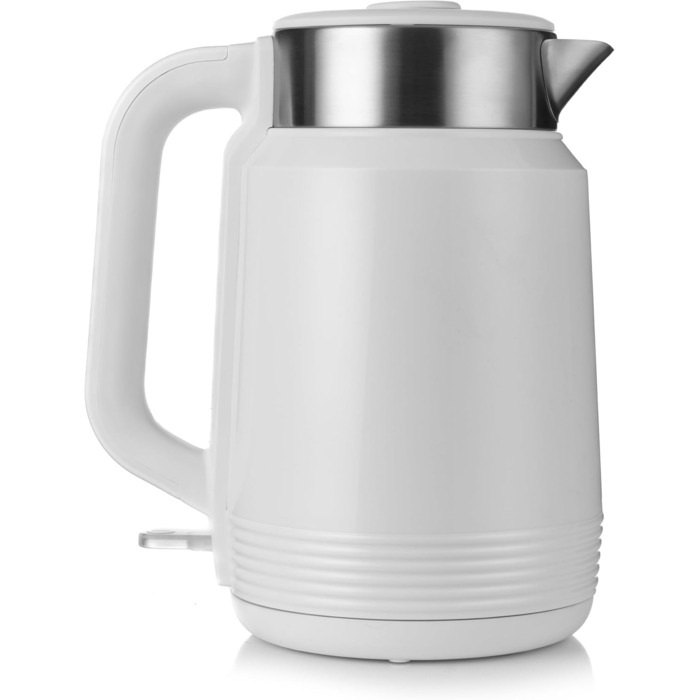 Електричний чайник LEHMANN з нержавіючої сталі 2L, 2200W, швидкий нагрів, подвійні стінки, автовимкнення та захист від перегріву, BPA-free, для великих сімей та офісів, білий
