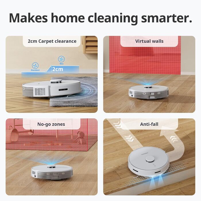 SwitchBot S1 Plus: Робот-пилосос з функцією миття підлоги - LiDAR навігація, 2700Pa, сумісний з Alexa, для твердих підлог