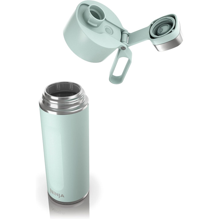 Ninja Thirsti Water Bottle/Thermo Cup to go, 700ml, leak-proof lid, for carbonated, hot & cold drinks, triple-insulated travel mug, stainless steel bottle, Mint, DW2401EUUKMT