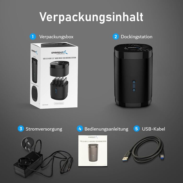 Док-станція Sabrent 4 Bay для 2.5