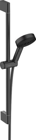 Hansgrohe Pulsify Select S Shower Set, water-saving showerhead with hose and holder, adjustable, handheld shower with 3 spray patterns (Relaxation), Mattweiß (Mattschwarz, 0.65m Set, 3 spray patterns)