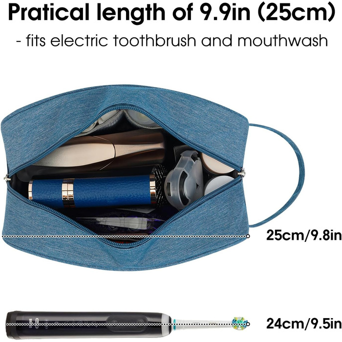 Чоловічий туалетний набір Narwey: водонепроникний, міцний, з багатьма відділеннями, чорний (B-navy блакитний)