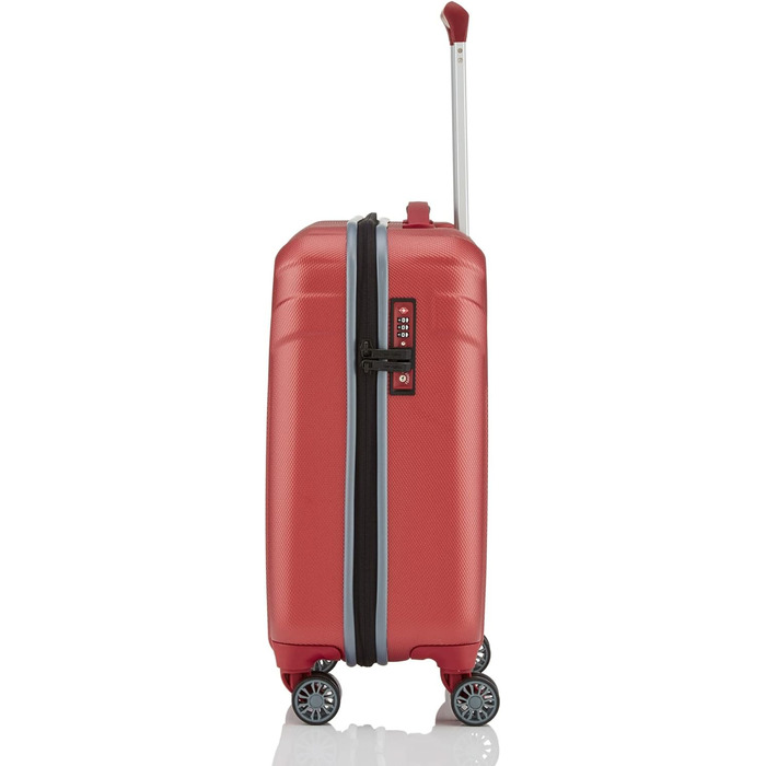 Жорсткий ручний чемодан Travelite VECTOR 55 см з TSA-замком, IATA, 4 колеса, 40 л, кораловий (червоний)