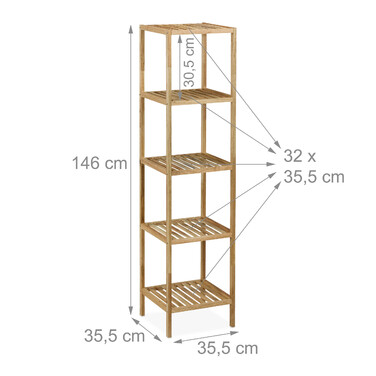Relaxdays Walnut Open Shelves