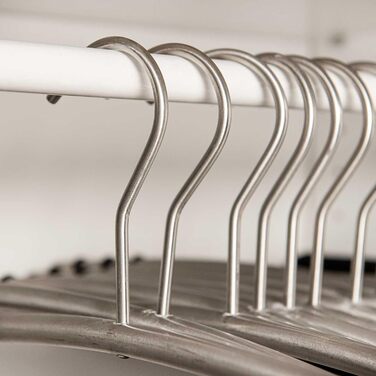 SIDCO Clothes Hangers Stainless Steel 6 x Coat Hangers Metal Hangers Hanger Set w. Anti-Slip