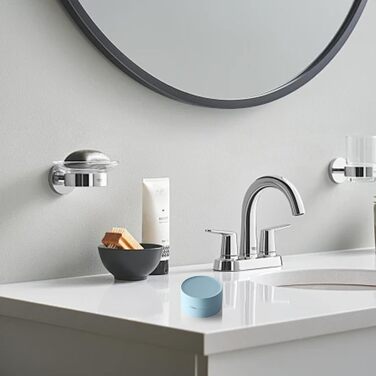 Підставка для мила MYLERCT, 11.5 x 10 см, з харчового смоли, для ванної кімнати та кухні, кругла, з текстурою мармуру, з антиковзкими наклейками