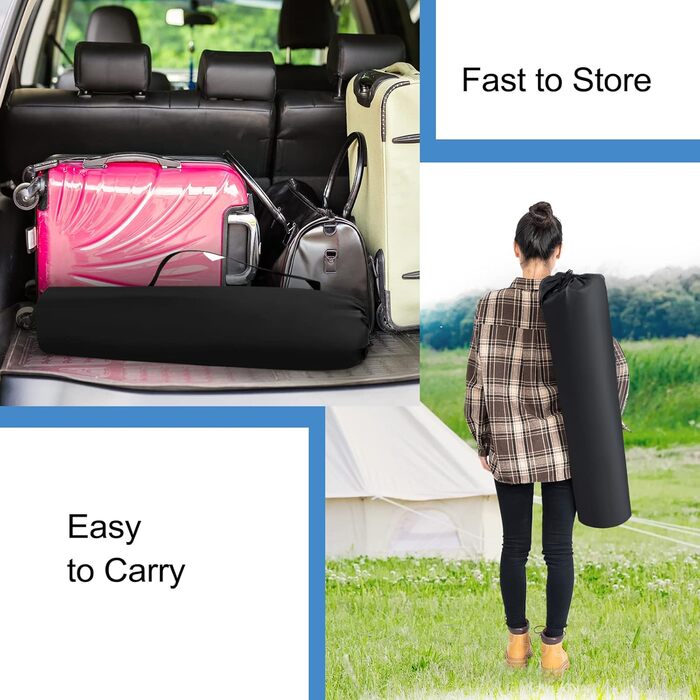 WOLTU Набір складаних стільців для кемпінгу 2 шт., чорний + світло-сірий, для риболовлі, саду, тераси, пікніка