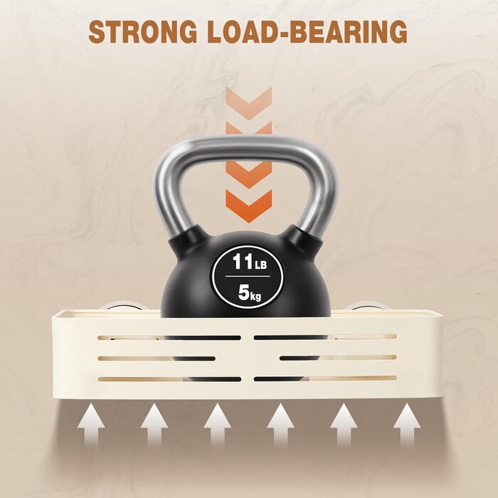 Сучасна душова полиця Lekesky, стійка до іржі, 2 шт., Gunmetal Grey, алюміній, на присосках, без свердління, з 12 гачками (прямокутна)