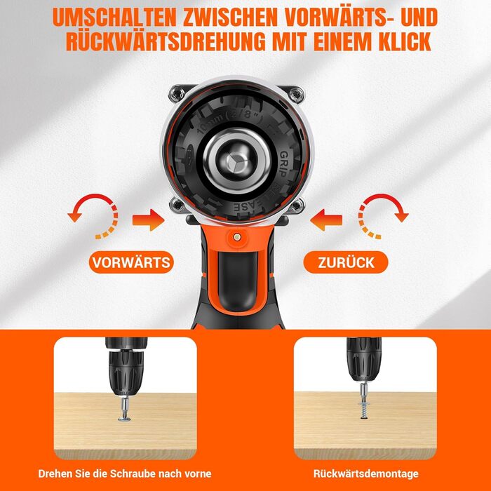 Акумуляторний шуруповерт 21V з набором аксесуарів для дому та саду. Шуруповерт-дриль, ударний шуруповерт, акумуляторний дриль. Макс. крутний момент 45Nm, 25+1 ступінь, 2 швидкості, 1500mAh, 25 шт. аксесуарів. Червоний.