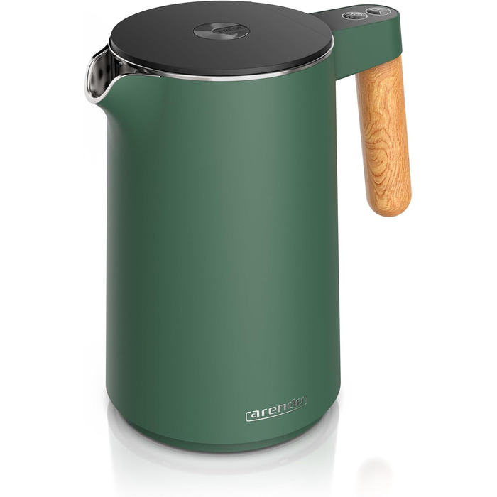 Електричний чайник Arendo з регулюванням температури (45°C-100°C), 1.5 л, з подвійними стінками, без BPA, з функцією підтримання тепла, зелений