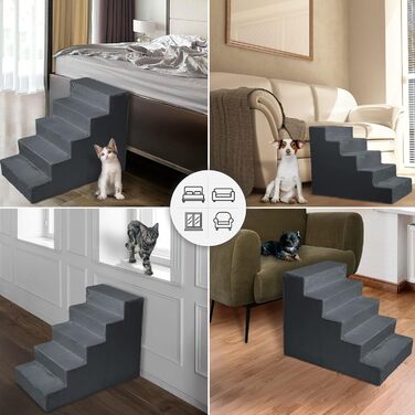 Сходинка для собак Mg Design – дерев'яна, стабільна, для дивану та ліжка, для собак та котів, 40 x 45 x 5 см, 71 x 40.5 x 56 см