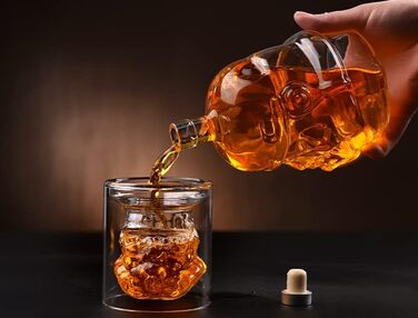 Whiskey Decanter and Whiskey Glasses Set, 750ML Whiskey Decanter Gifts for Men, Whiskey Set for Bourbon, Single Malt, Jameson, Irish, Wine, Scotch, Brandy (Bottle Set)