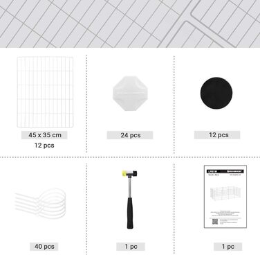 Клітка для дрібних тварин SONGMICS LPI01H, металева, 143 x 73 x 46 см, біла