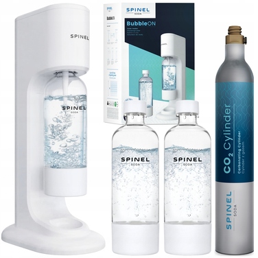 Сифон для води SPINEL SODA BubbleON білий: набір (2 пляшки + балон з газом)
