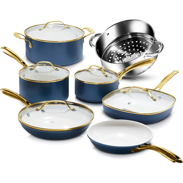 Набір посуду Gotham Steel 12 шт. з керамічним антипригарним покриттям | Посуд для кухні