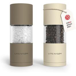 Набір мельниць для солі та перцю Lars Nysøm з нержавіючої сталі з регульованим керамічним жорном (2 шт.)