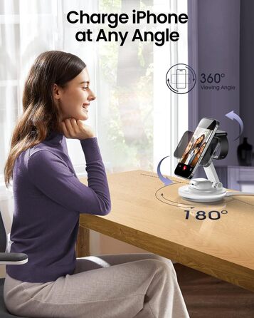 Зарядний пристрій MagSafe 3-в-1, складаний, для Apple Watch, iPhone та AirPods (білий)