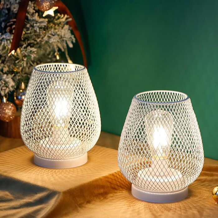 LED ліхтар JHY DESIGN 2 шт. з металевого каркасу, акумуляторний, бездротовий, 17 см, індустріальний стиль, для дому та декору