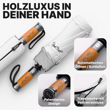 Чоловічий та жіночий парасолька Royal Walk: стійкий до вітру, автоматичний, з натуральним дерев'яним ручками