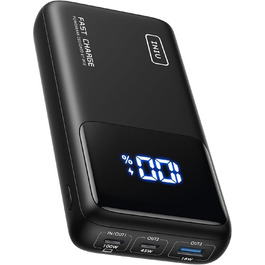 Портативний зарядний акумулятор INIU 100W 25000mAh з USB-C, сумісний з MacBook, iPad, iPhone, DJI та іншими пристроями. Чорний
