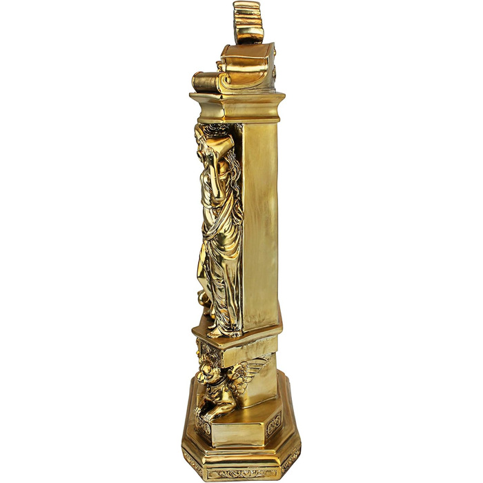 Design Toscano Chateau Chambord Classic Fireplace Clock, Polyresin, Gold-Finish, 51 cm