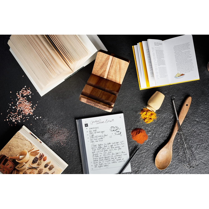 Cole & Mason H722134 Buckland Cookbook Stand and Tablet Stand made of Acacia Wood, Cookbook Holder for Kitchen, Not Dishwasher Safe