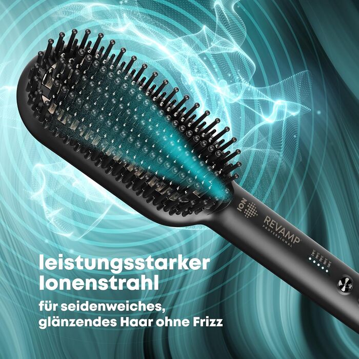 Плойка-щітка REVAMP Progloss Deep Form: випрямлення волосся, керамічне покриття, для мокрого та сухого волосся, чорний (Amazon Exclusive)