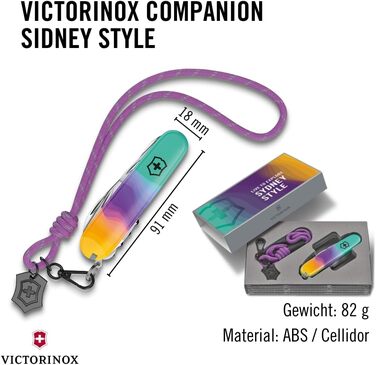 Мультитул VICTORINOX Companion, 16 функцій, Swiss Made, для жінок, у подарунковій коробці (рожевий, блакитний), Sydney Style