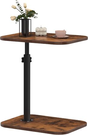 Стіл для ноутбука в ліжко, комп'ютерний стіл, Lapdesk, складний Betttisch, регульований кут 360°, знімний, портативний, для книг (40 x 30 x 80 см, C-подібний, горіла дерев'яна поверхня)